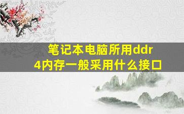 笔记本电脑所用ddr 4内存一般采用什么接口